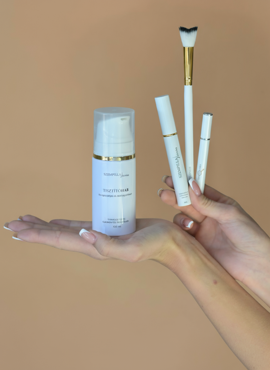 Műszempilla kompatibilis regeneráló termékek, szempillasampon és növesztő szérum