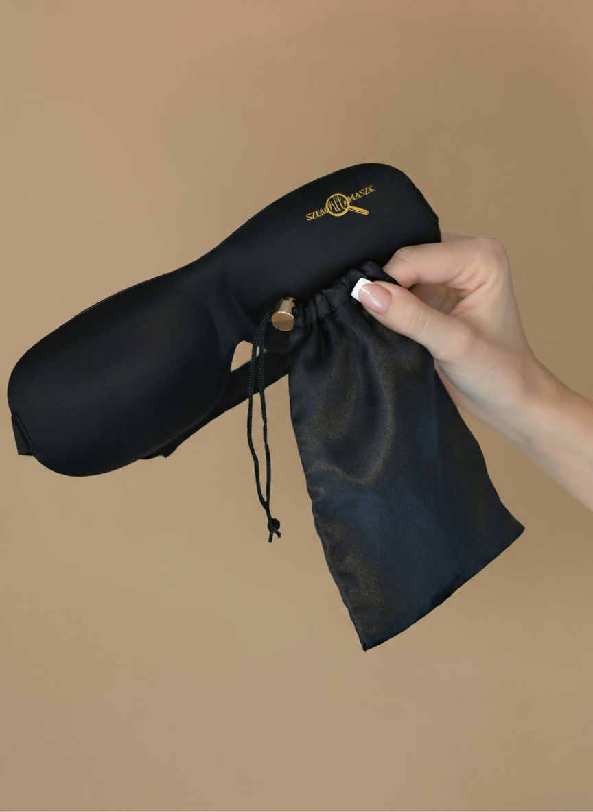 szempilla védő alvómaszk elegáns szütyővel